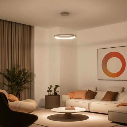BRILAGI - ściemnialny żyrandol LED na lince FALCON SLIM LED/42W/230V 3000-6500K Ø 50 cm beżowy + zdalne sterowanie