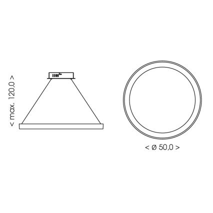 BRILAGI - ściemnialny żyrandol LED na lince FALCON SLIM LED/42W/230V 3000-6500K Ø 50 cm beżowy + zdalne sterowanie