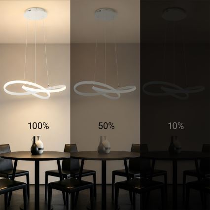 Brilagi - ściemnialny żyrandol LED na linkach INFINITY LED/55W/230V 3000-6000K 50x50 cm biały + pilot zdalnego sterowania
