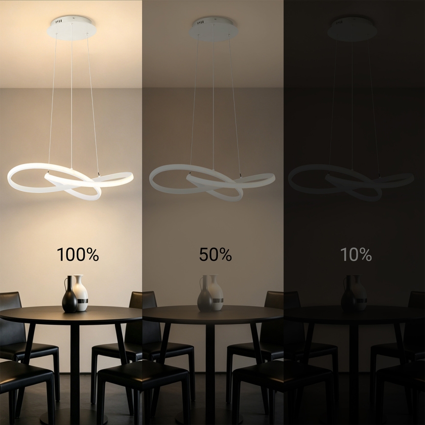 Brilagi - ściemnialny żyrandol LED na linkach INFINITY LED/55W/230V 3000-6000K 50x50 cm biały + pilot zdalnego sterowania