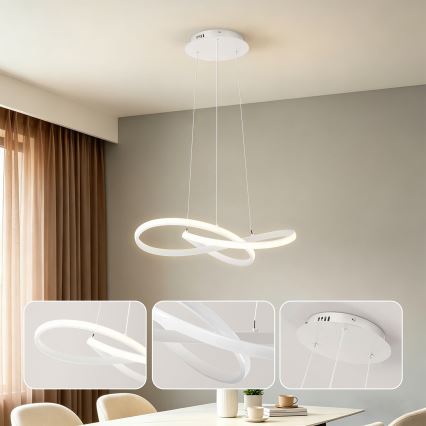 Brilagi - ściemnialny żyrandol LED na linkach INFINITY LED/55W/230V 3000-6000K 50x50 cm biały + pilot zdalnego sterowania