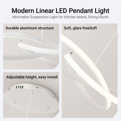 Brilagi - ściemnialny żyrandol LED na linkach INFINITY LED/55W/230V 3000-6000K 50x50 cm biały + pilot zdalnego sterowania
