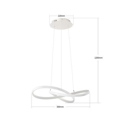 Brilagi - ściemnialny żyrandol LED na linkach INFINITY LED/55W/230V 3000-6000K 50x50 cm biały + pilot zdalnego sterowania