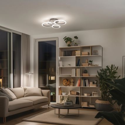 Brilagi - LED Ściemnialny żyrandol natynkowy ORBITS LED/50W/230V 3000-6500K antracyt + pilot zdalnego sterowania