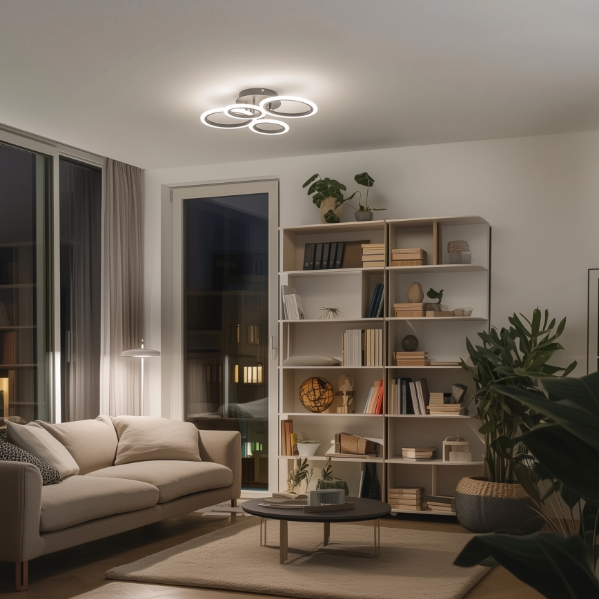 Brilagi - LED Ściemnialny żyrandol natynkowy ORBITS LED/50W/230V 3000-6500K antracyt + pilot zdalnego sterowania