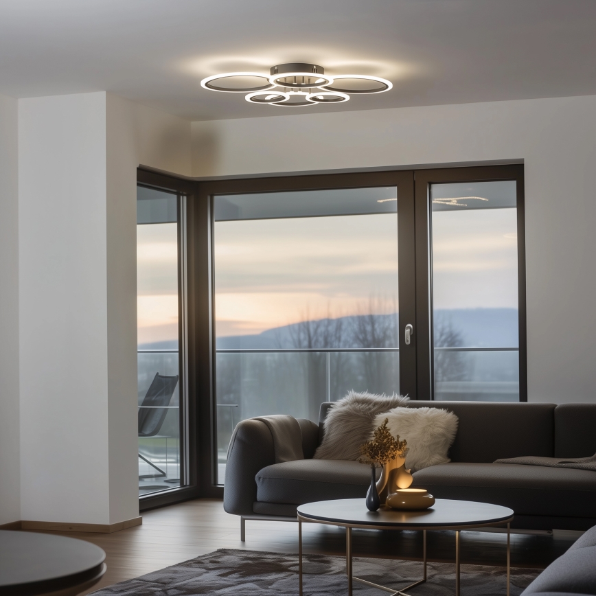 Brilagi - LED Ściemnialny żyrandol natynkowy ORBITS LED/85W/230V 3000-6500K antracyt + pilot zdalnego sterowania