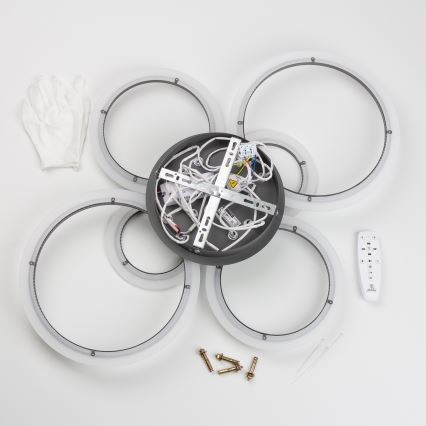Brilagi - LED Ściemnialny żyrandol natynkowy ORBITS LED/85W/230V 3000-6500K antracyt + pilot zdalnego sterowania