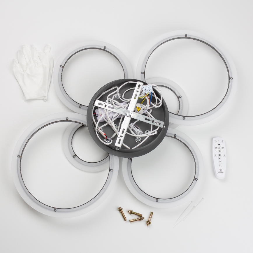 Brilagi - LED Ściemnialny żyrandol natynkowy ORBITS LED/85W/230V 3000-6500K antracyt + pilot zdalnego sterowania