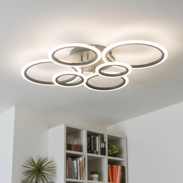 Brilagi - LED Ściemnialny żyrandol natynkowy ORBITS LED/85W/230V 3000-6500K antracyt + pilot zdalnego sterowania