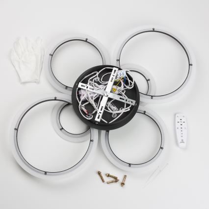 Brilagi - LED Ściemnialny żyrandol natynkowy ORBITS LED/85W/230V 3000-6500K czarny + pilot zdalnego sterowania