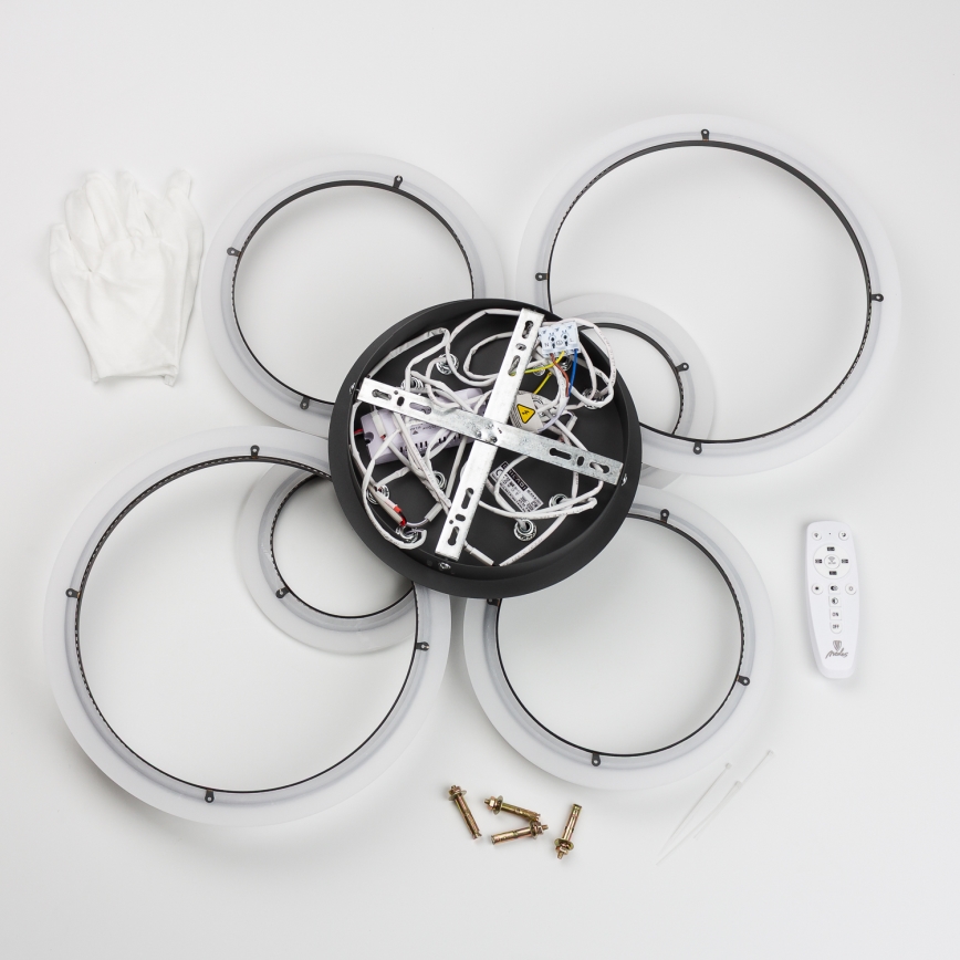 Brilagi - LED Ściemnialny żyrandol natynkowy ORBITS LED/85W/230V 3000-6500K czarny + pilot zdalnego sterowania