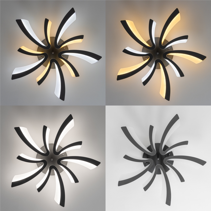 Brilagi - LED Ściemnialny żyrandol natynkowy TWIST LED/55W/230V 3000-6500K antracyt + pilot zdalnego sterowania