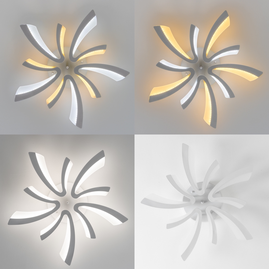 Brilagi - LED Ściemnialny żyrandol natynkowy TWIST LED/55W/230V 3000-6500K biały + pilot zdalnego sterowania