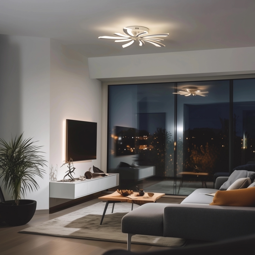 Brilagi - LED Ściemnialny żyrandol natynkowy TWIST LED/55W/230V 3000-6500K biały + pilot zdalnego sterowania
