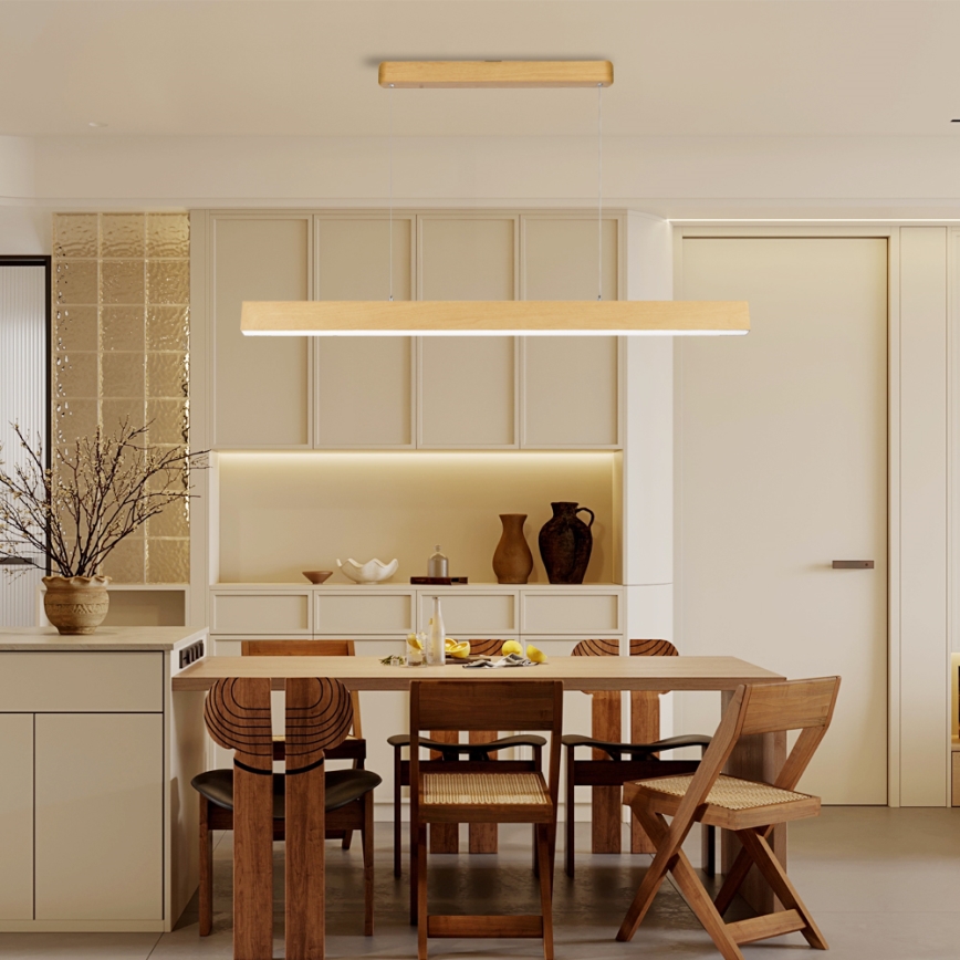 Brilagi - LED ściemnialny żyrandol SLEEKLINE SMART LED/40W/230V Wi-Fi Tuya dekor dębu + pilot zdalnego sterowania