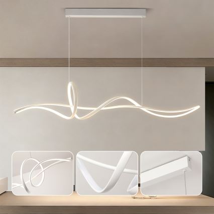 Brilagi - Ściemnialny żyrandol LED na linkach SIGNATURE LED/55W/230V 3000-6000K 120x23 cm biały + pilot zdalnego sterowania