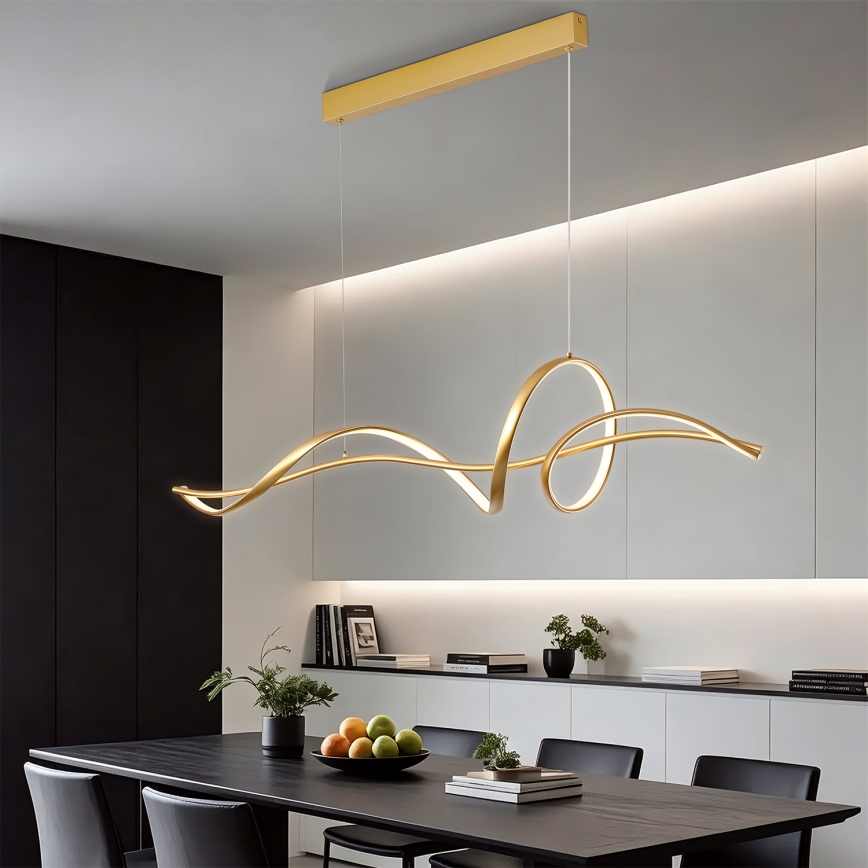 Brilagi - LED ściemnialny żyrandol na lince SIGNATURE LED/55W/230V 3000-6000K 120x23 cm złoty + pilot zdalnego sterowania