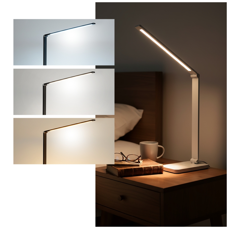 Brilagi - Lampka stołowa LED ściemniana z dotykowym sterowaniem i bezprzewodowym ładowaniem Qi MODO CHARGE LED/7W/5V 3000/4000/6000K biała