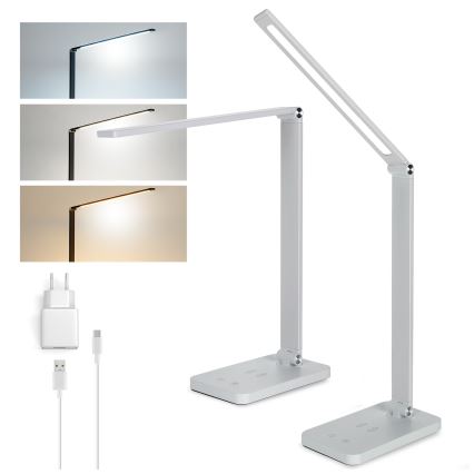 Brilagi - Lampka stołowa LED ściemniana z dotykowym sterowaniem i bezprzewodowym ładowaniem Qi MODO CHARGE LED/7W/5V 3000/4000/6000K biała