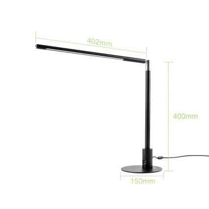 Brilagi - LED ściemniana dotykowa lampka biurkowa z portami USB VARIO LED/7W/230V 3000-6500K CRI 96 czarna