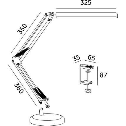 BRILAGI - LED ściemniana lampa biurkowa 2 w 1 USB VARIO LED/14W/5V 3000-6000K czarna