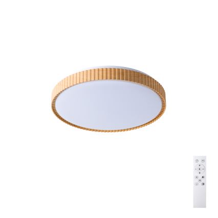 Brilagi - Ściemnialna lampa sufitowa CORVO LED/72W/230V 3000-6000K dekor drewna śr. 50 cm + pilot zdalnego sterowania