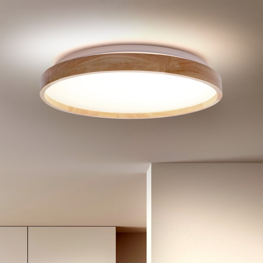 Brilagi - LED Regulowane natynkowe oświetlenie sufitowe ALSON LED/48W/230V 3000-6500K dąb śr. 39,5 cm + pilot do zdalnego sterowania