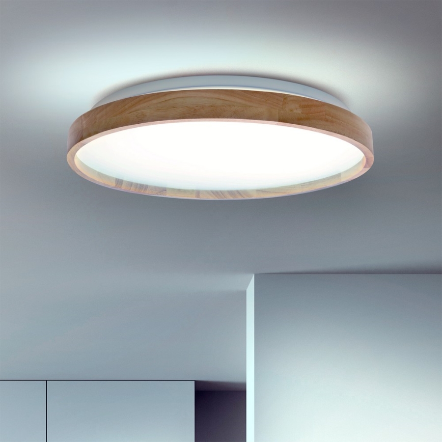 Brilagi - LED Regulowane natynkowe oświetlenie sufitowe ALSON LED/48W/230V 3000-6500K dąb śr. 39,5 cm + pilot do zdalnego sterowania
