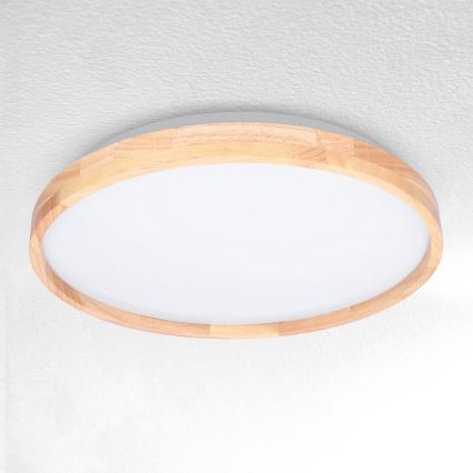 Brilagi - LED Regulowane natynkowe oświetlenie sufitowe ALSON LED/48W/230V 3000-6500K dąb śr. 39,5 cm + pilot do zdalnego sterowania