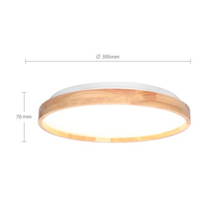 Brilagi - LED Regulowane natynkowe oświetlenie sufitowe ALSON LED/48W/230V 3000-6500K dąb śr. 39,5 cm + pilot do zdalnego sterowania