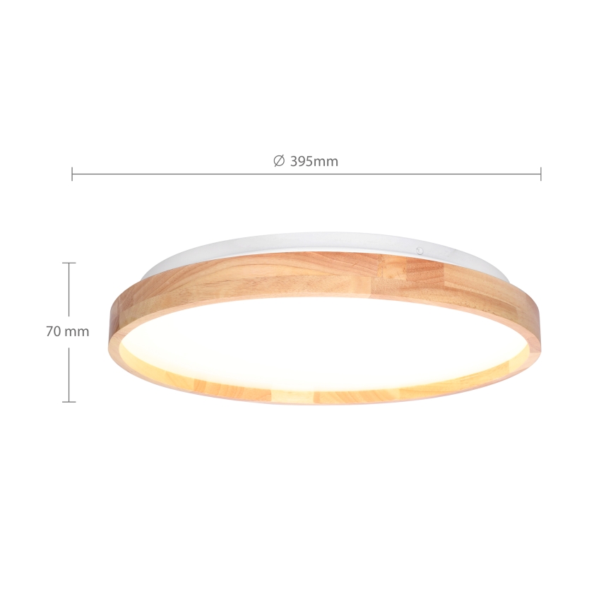 Brilagi - LED Regulowane natynkowe oświetlenie sufitowe ALSON LED/48W/230V 3000-6500K dąb śr. 39,5 cm + pilot do zdalnego sterowania
