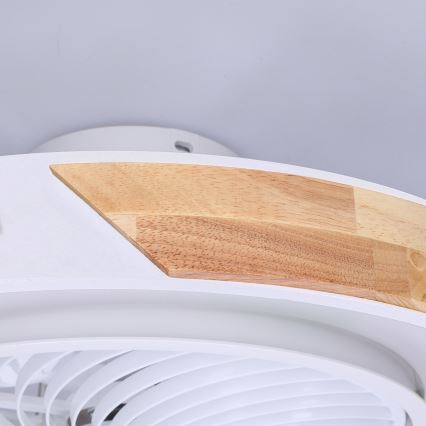 Brilagi - LED Ściemniany plafon z wentylatorem LED/30W/230V 3000-6500K biały/dąb + pilot zdalnego sterowania