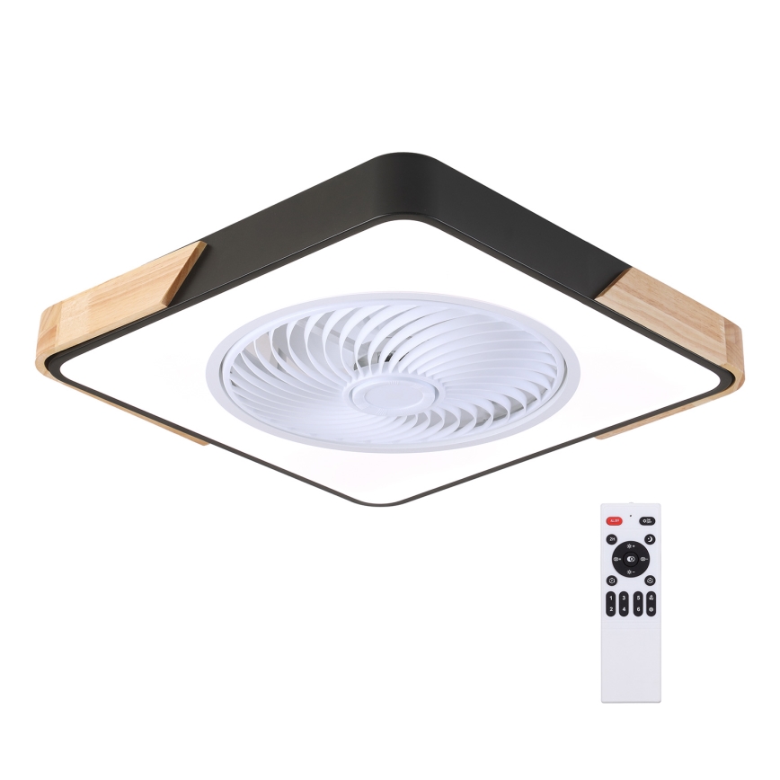 Brilagi - LED Ściemniany plafon z wentylatorem LED/30W/230V 3000-6500K czarny/dąb + pilot zdalnego sterowania
