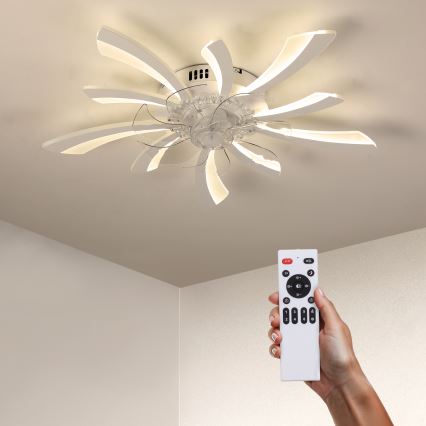 Brilagi - LED Ściemniany plafon z wentylatorem LED/50W/230V 3000-6500K biały + pilot zdalnego sterowania