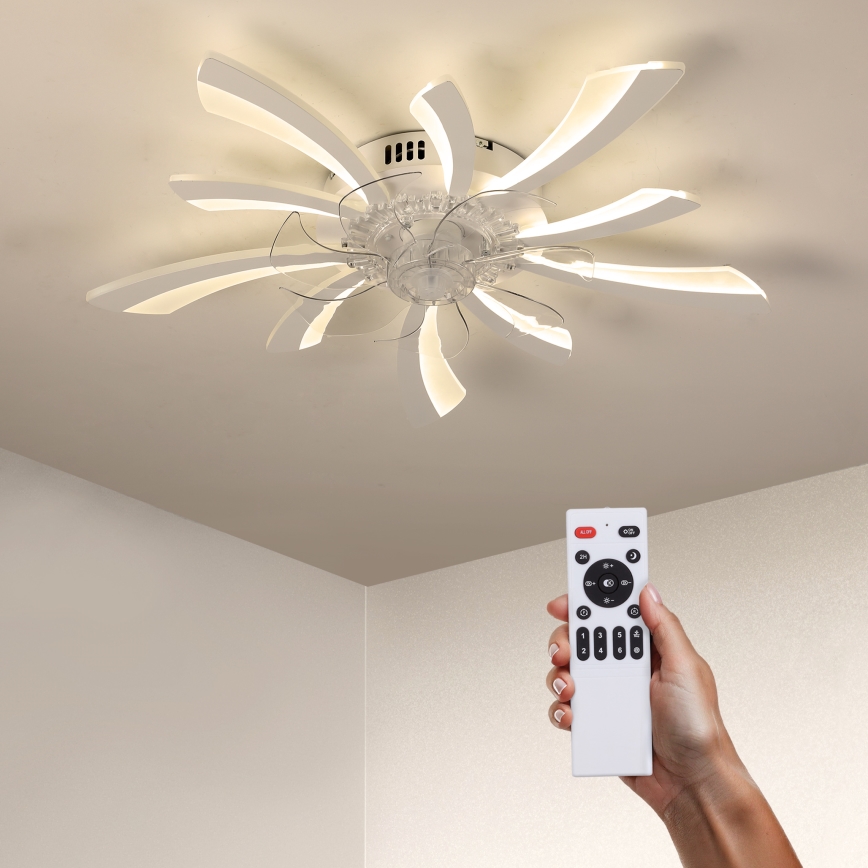 Brilagi - LED Ściemniany plafon z wentylatorem LED/50W/230V 3000-6500K biały + pilot zdalnego sterowania