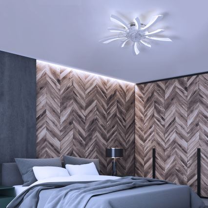 Brilagi - LED Ściemniany plafon z wentylatorem LED/50W/230V 3000-6500K biały + pilot zdalnego sterowania
