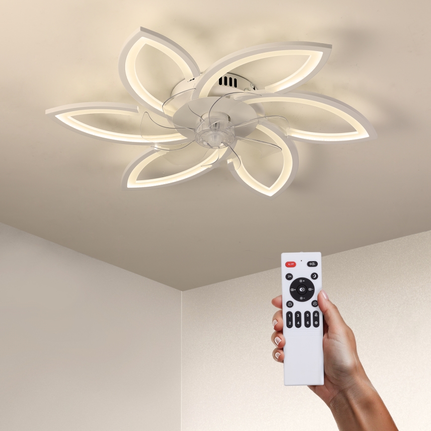 Brilagi - LED Ściemniany plafon z wentylatorem LED/50W/230V 3000-6500K biały + pilot zdalnego sterowania