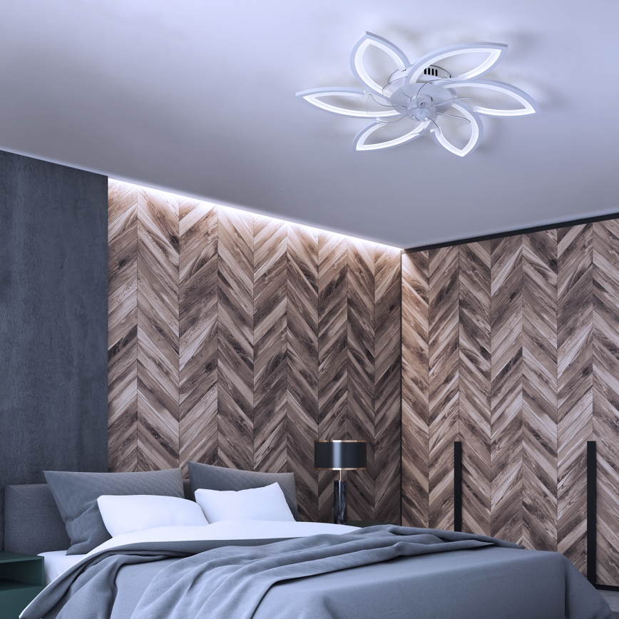Brilagi - LED Ściemniany plafon z wentylatorem LED/50W/230V 3000-6500K biały + pilot zdalnego sterowania