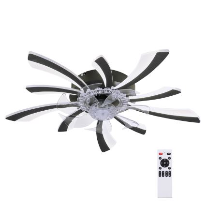 Brilagi - LED Ściemniany plafon z wentylatorem LED/50W/230V 3000-6500K czarny + pilot zdalnego sterowania