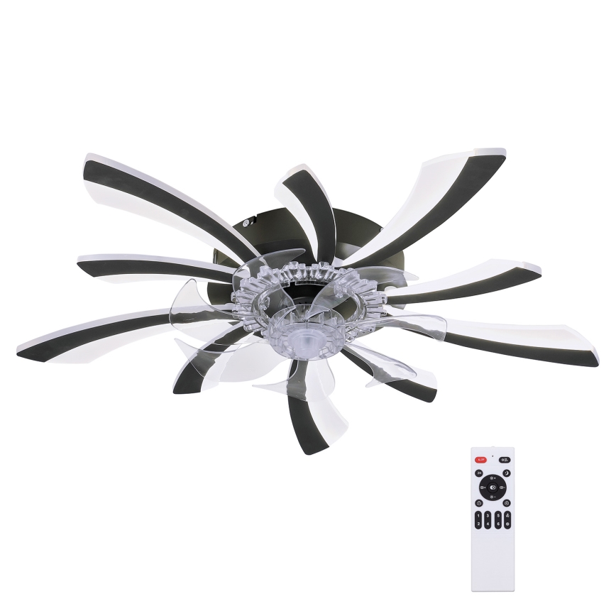 Brilagi - LED Ściemniany plafon z wentylatorem LED/50W/230V 3000-6500K czarny + pilot zdalnego sterowania