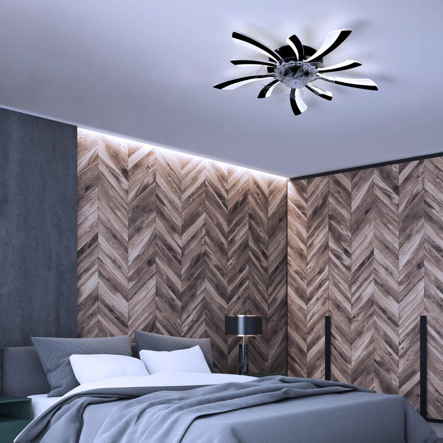 Brilagi - LED Ściemniany plafon z wentylatorem LED/50W/230V 3000-6500K czarny + pilot zdalnego sterowania