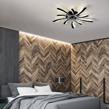 Brilagi - LED Ściemniany plafon z wentylatorem LED/50W/230V 3000-6500K czarny + pilot zdalnego sterowania