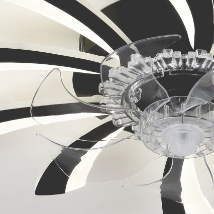 Brilagi - LED Ściemniany plafon z wentylatorem LED/50W/230V 3000-6500K czarny + pilot zdalnego sterowania
