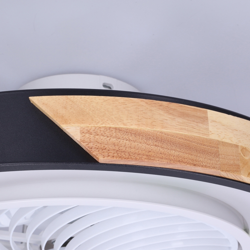 Brilagi - LED Ściemniany plafon z wentylatorem LED/30W/230V 3000-6500K czarny/dąb + pilot zdalnego sterowania