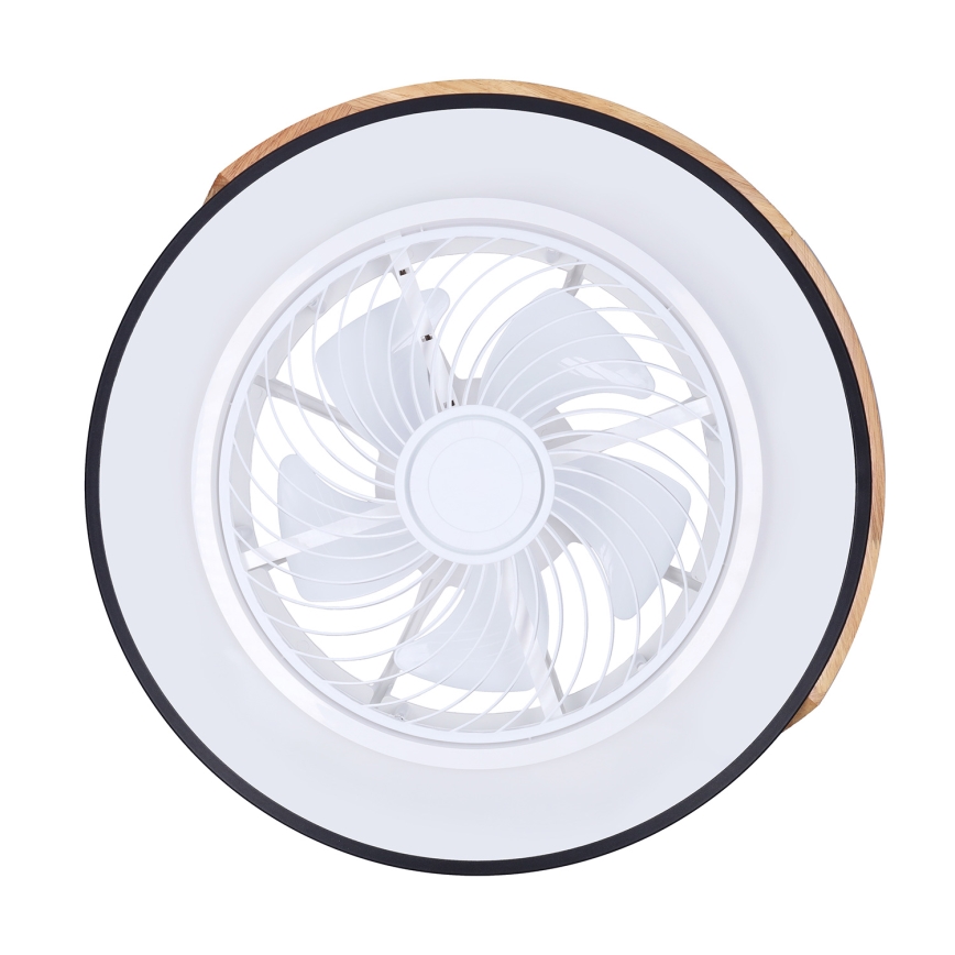 Brilagi - LED Ściemniany plafon z wentylatorem LED/30W/230V 3000-6500K czarny/dąb + pilot zdalnego sterowania