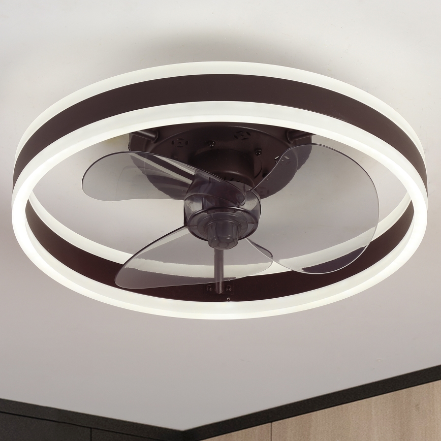 Brilagi - LED Ściemniany plafon z wentylatorem LED/30W/230V 3000-6500K czarny + pilot zdalnego sterowania