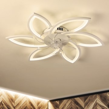 Brilagi - LED Ściemniany plafon z wentylatorem LED/50W/230V 3000-6500K biały + pilot zdalnego sterowania