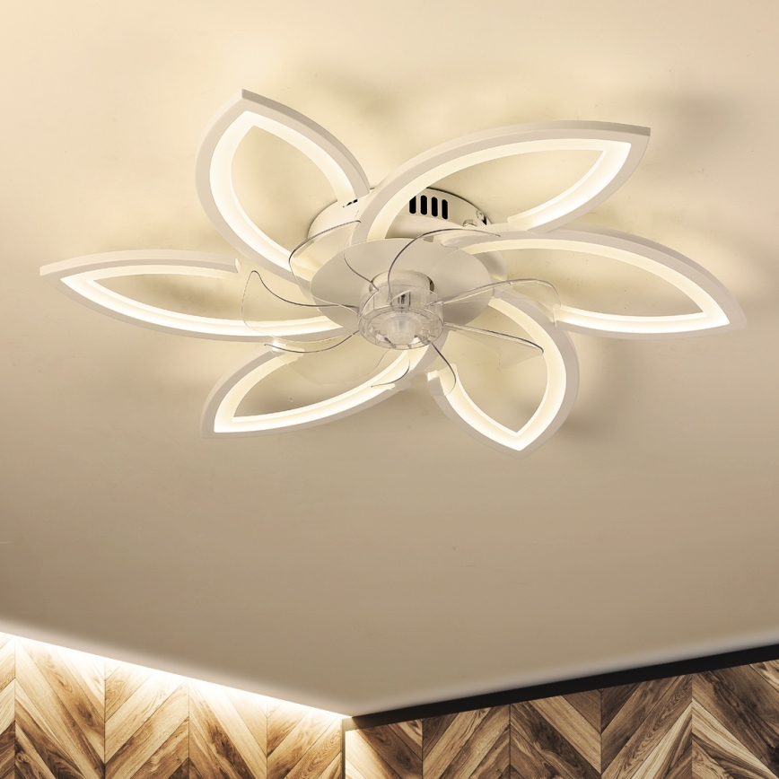 Brilagi - LED Ściemniany plafon z wentylatorem LED/50W/230V 3000-6500K biały + pilot zdalnego sterowania