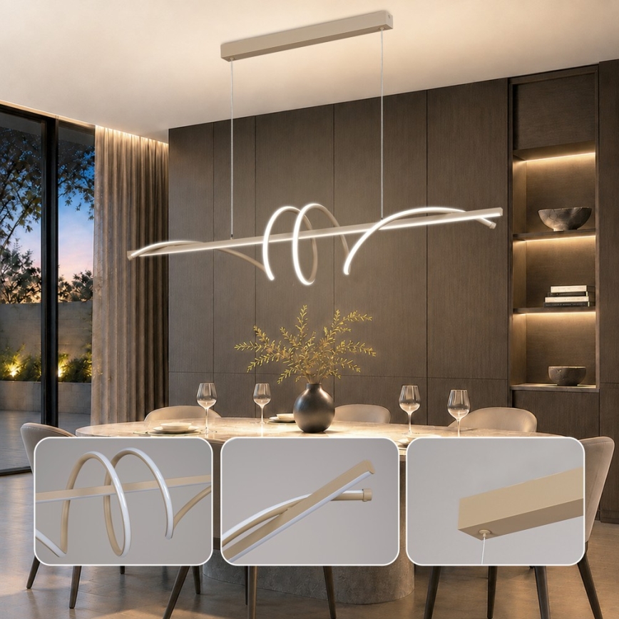 BRILAGI - LED ściemnialny żyrandol na lince SIGNATURE LED/50W/230V 3000-6000K 120 cm beżowy + zdalne sterowanie