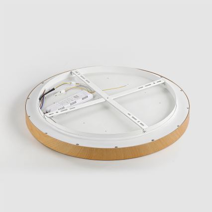 Brilagi - LED ściemnialna oprawa sufitowa GLASS POOL DOUBLE LED/48W/230V 3000-6000K 40 cm w dekorze drewna + z pilotem